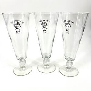 Three Mike Ditkas Restaurant Chicago Da Bears Football Pilsner Glasses Coach